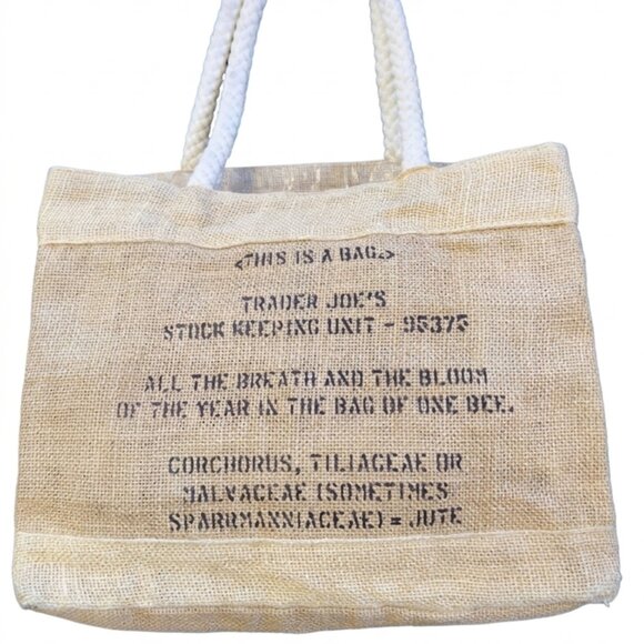 Trader Joe'S Handbags - Vintage Trader Joe’s Jute Rope Handle Tote Bag Rare